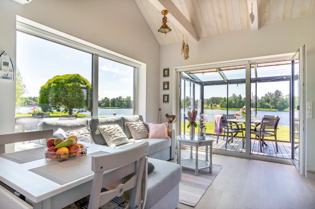 Beachfront villa living area